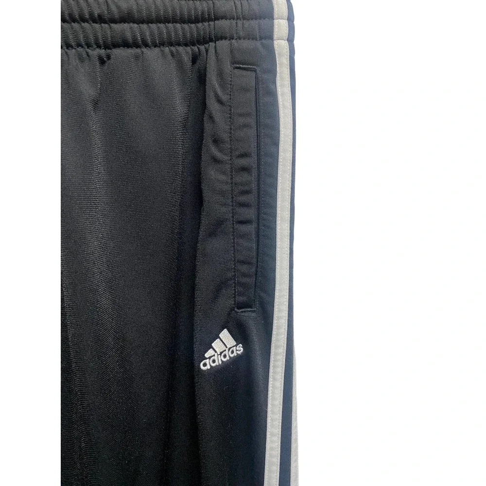 adidas Black Track Pants with White Stripes